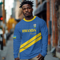 Custom Rwanda Football Long Sleeve Shirt Pride Of Rwanda - Blue - Wonder Print Shop