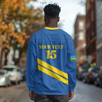 Custom Rwanda Football Long Sleeve Shirt Pride Of Rwanda - Blue - Wonder Print Shop
