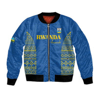 Rwanda Football Custom Bomber Jacket Stand With Amavubi - Blue - Wonder Print Shop