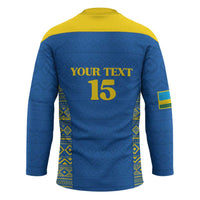 Rwanda Football Custom Hockey Jersey Stand With Amavubi - Blue - Wonder Print Shop
