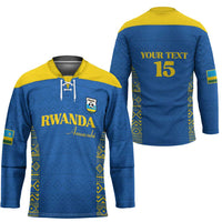 Rwanda Football Custom Hockey Jersey Stand With Amavubi - Blue - Wonder Print Shop