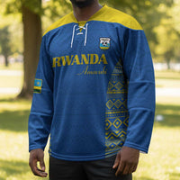 Rwanda Football Custom Hockey Jersey Stand With Amavubi - Blue - Wonder Print Shop