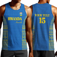Rwanda Football Custom Men Tank Top Stand With Amavubi - Blue - Wonder Print Shop