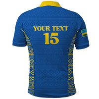 Rwanda Football Custom Polo Shirt Stand With Amavubi - Blue LT15