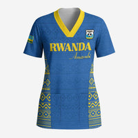 Rwanda Football Custom Scrub Top Stand With Amavubi - Blue - Wonder Print Shop