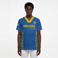Rwanda Football Custom Scrub Top Stand With Amavubi - Blue - Wonder Print Shop