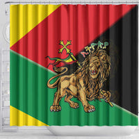 Ethiopia Empire 1270-1974 Shower Curtain Lion Of Judah With Ethiopian Cross