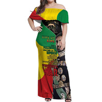 Haile Selassie Off Shoulder Maxi Dress Lion Of Judah Ethiopia Rastafari
