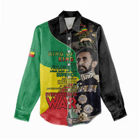 Haile Selassie Women Casual Shirt Lion Of Judah Ethiopia Rastafari