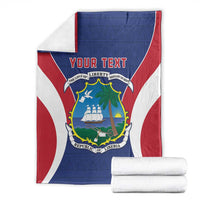 Personalised Liberia Blanket Coat Of Arms With Flag Map