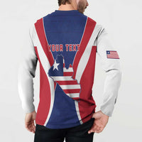 Personalised Liberia Button Sweatshirt Coat Of Arms With Flag Map