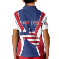 Personalised Liberia Kid Polo Shirt Coat Of Arms With Flag Map