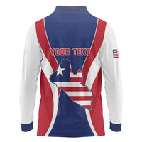 Personalised Liberia Long Sleeve Polo Shirt Coat Of Arms With Flag Map