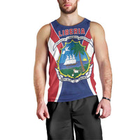 Personalised Liberia Men Tank Top Coat Of Arms With Flag Map