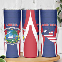 Personalised Liberia Skinny Tumbler Coat Of Arms With Flag Map