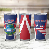 Personalised Liberia Tumbler Cup Coat Of Arms With Flag Map