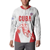 Custom Cuba Basketball Button Sweatshirt Sporty Style