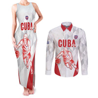Custom Cuba Basketball Couples Matching Tank Maxi Dress and Long Sleeve Button Shirt Sporty Style