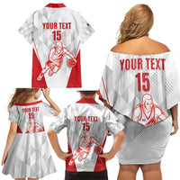 Custom Cuba Basketball Family Matching Off Shoulder Short Dress and Hawaiian Shirt Sporty Style