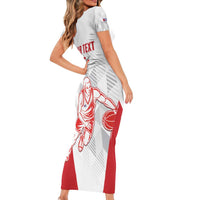 Custom Cuba Basketball Family Matching Short Sleeve Bodycon Dress and Hawaiian Shirt Sporty Style