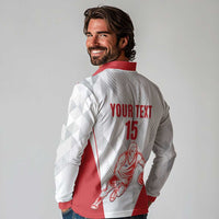 Custom Cuba Basketball Long Sleeve Polo Shirt Sporty Style