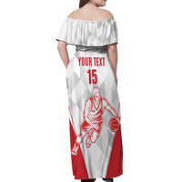 Custom Cuba Basketball Off Shoulder Maxi Dress Sporty Style