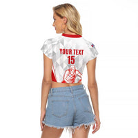 Custom Cuba Basketball Raglan Cropped T Shirt Sporty Style