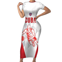 Custom Cuba Basketball Short Sleeve Bodycon Dress Sporty Style
