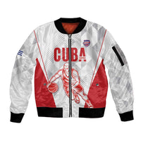 Custom Cuba Basketball Sleeve Zip Bomber Jacket Sporty Style