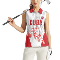 Custom Cuba Basketball Women Sleeveless Polo Shirt Sporty Style