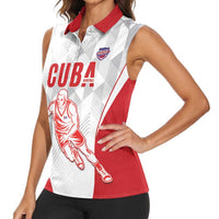 Custom Cuba Basketball Women Sleeveless Polo Shirt Sporty Style