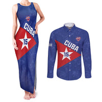 Custom Cuba Basketball Couples Matching Tank Maxi Dress and Long Sleeve Button Shirt Flag Style