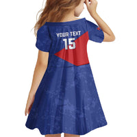 Custom Cuba Basketball Family Matching Short Sleeve Bodycon Dress and Hawaiian Shirt Flag Style