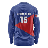 Custom Cuba Basketball Long Sleeve Shirt Flag Style