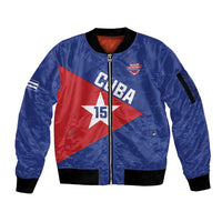Custom Cuba Basketball Sleeve Zip Bomber Jacket Flag Style