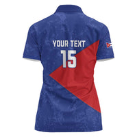 Custom Cuba Basketball Women Polo Shirt Flag Style