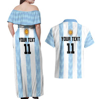 Custom Argentina Basketball Couples Matching Off Shoulder Maxi Dress and Hawaiian Shirt Go El Alma Argentina