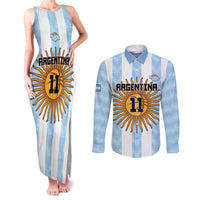 Custom Argentina Basketball Couples Matching Tank Maxi Dress and Long Sleeve Button Shirt Go El Alma Argentina