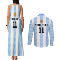Custom Argentina Basketball Couples Matching Tank Maxi Dress and Long Sleeve Button Shirt Go El Alma Argentina