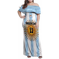 Custom Argentina Basketball Family Matching Off Shoulder Maxi Dress and Hawaiian Shirt Go El Alma Argentina