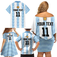 Custom Argentina Basketball Family Matching Off Shoulder Short Dress and Hawaiian Shirt Go El Alma Argentina