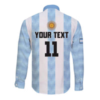 Custom Argentina Basketball Long Sleeve Button Shirt Go El Alma Argentina