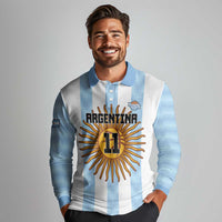 Custom Argentina Basketball Long Sleeve Polo Shirt Go El Alma Argentina