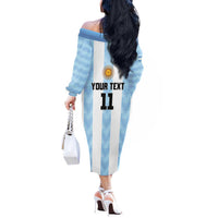 Custom Argentina Basketball Off The Shoulder Long Sleeve Dress Go El Alma Argentina