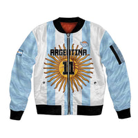 Custom Argentina Basketball Sleeve Zip Bomber Jacket Go El Alma Argentina