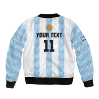 Custom Argentina Basketball Sleeve Zip Bomber Jacket Go El Alma Argentina
