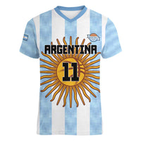Custom Argentina Basketball Women V-Neck T-Shirt Go El Alma Argentina