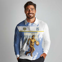 Custom Uruguay Basketball Long Sleeve Polo Shirt Come On Charruas