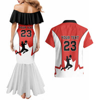 Custom Canada Basketball Couples Matching Mermaid Dress and Hawaiian Shirt Go Champions Team Canada