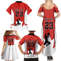 Custom Canada Basketball Family Matching Summer Maxi Dress and Hawaiian Shirt Go Champions Team Canada